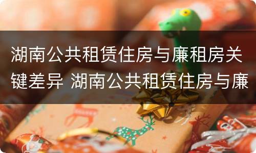 湖南公共租赁住房与廉租房关键差异 湖南公共租赁住房与廉租房关键差异是什么