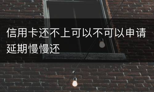 信用卡还不上可以不可以申请延期慢慢还