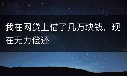 我在网贷上借了几万块钱，现在无力偿还