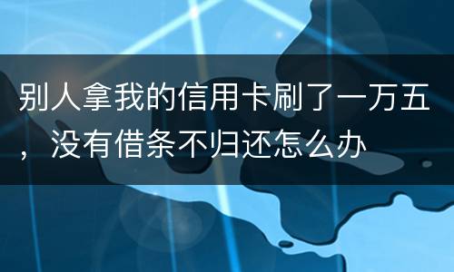 别人拿我的信用卡刷了一万五，没有借条不归还怎么办