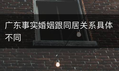 广东事实婚姻跟同居关系具体不同