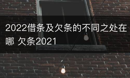 2022借条及欠条的不同之处在哪 欠条2021