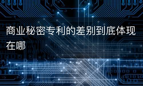 商业秘密专利的差别到底体现在哪