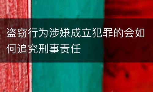 盗窃行为涉嫌成立犯罪的会如何追究刑事责任
