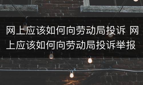 网上应该如何向劳动局投诉 网上应该如何向劳动局投诉举报