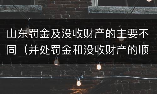 山东罚金及没收财产的主要不同（并处罚金和没收财产的顺序）