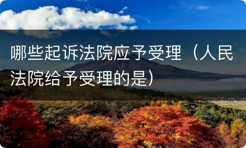 哪些起诉法院应予受理（人民法院给予受理的是）