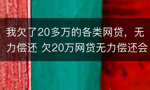 我欠了20多万的各类网贷，无力偿还 欠20万网贷无力偿还会怎么样