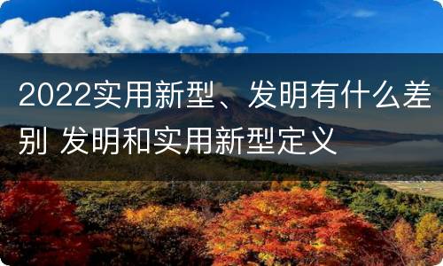 2022实用新型、发明有什么差别 发明和实用新型定义