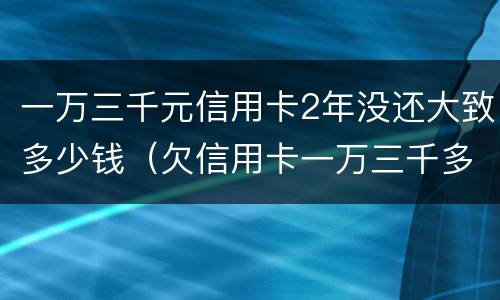 一万三千元信用卡2年没还大致多少钱（欠信用卡一万三千多不还会坐牢吗）