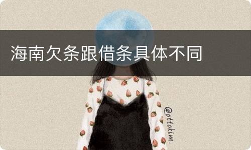 海南欠条跟借条具体不同