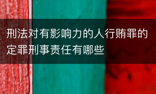 刑法对有影响力的人行贿罪的定罪刑事责任有哪些