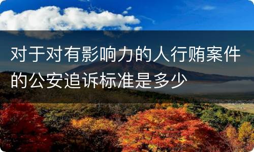 对于对有影响力的人行贿案件的公安追诉标准是多少