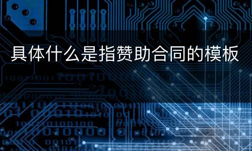 具体什么是指赞助合同的模板