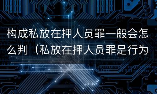 构成私放在押人员罪一般会怎么判（私放在押人员罪是行为犯吗）