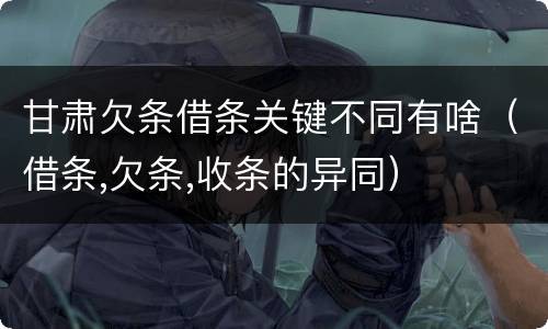 甘肃欠条借条关键不同有啥（借条,欠条,收条的异同）