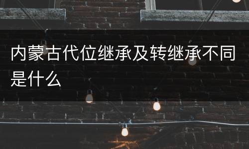 内蒙古代位继承及转继承不同是什么