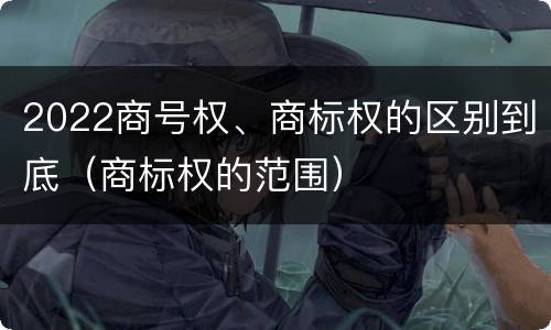 2022商号权、商标权的区别到底（商标权的范围）