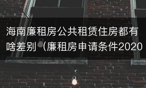 海南廉租房公共租赁住房都有啥差别（廉租房申请条件2020海南）