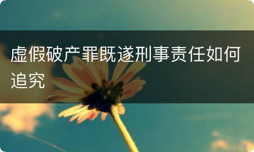 虚假破产罪既遂刑事责任如何追究