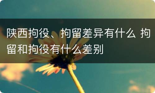 陕西拘役、拘留差异有什么 拘留和拘役有什么差别