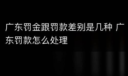 广东罚金跟罚款差别是几种 广东罚款怎么处理
