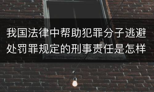 我国法律中帮助犯罪分子逃避处罚罪规定的刑事责任是怎样的