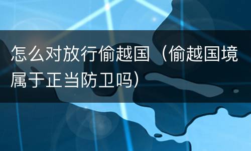 怎么对放行偷越国（偷越国境属于正当防卫吗）