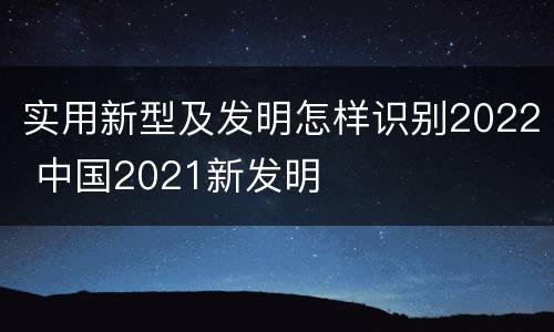 实用新型及发明怎样识别2022 中国2021新发明