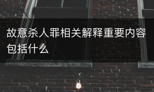 故意杀人罪相关解释重要内容包括什么