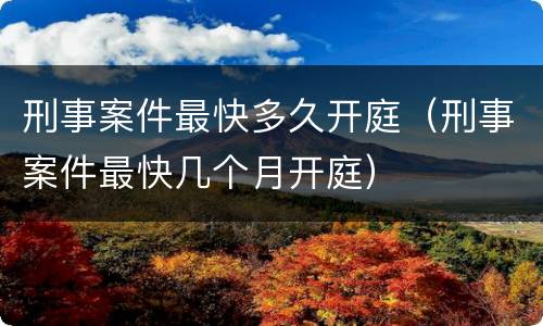刑事案件最快多久开庭（刑事案件最快几个月开庭）