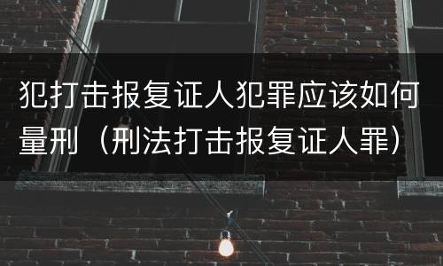 犯打击报复证人犯罪应该如何量刑（刑法打击报复证人罪）