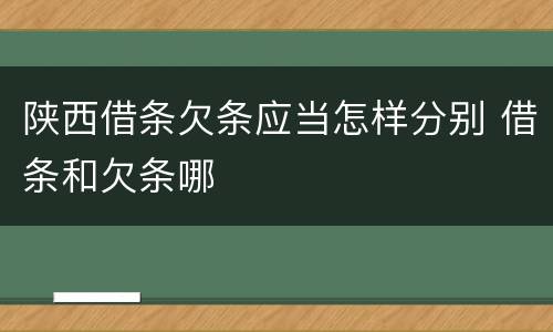 陕西借条欠条应当怎样分别 借条和欠条哪
