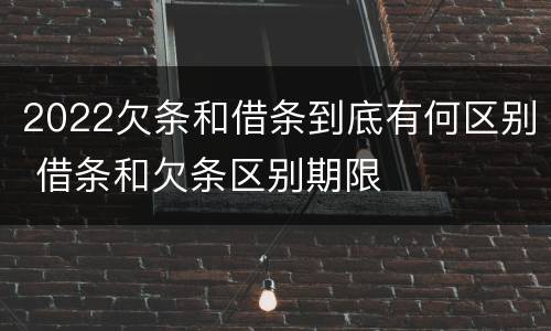 2022欠条和借条到底有何区别 借条和欠条区别期限