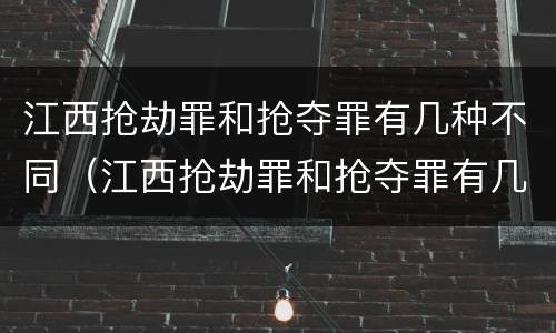 江西抢劫罪和抢夺罪有几种不同（江西抢劫罪和抢夺罪有几种不同处罚）