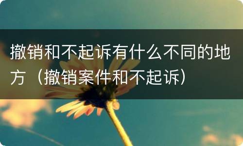 撤销和不起诉有什么不同的地方（撤销案件和不起诉）