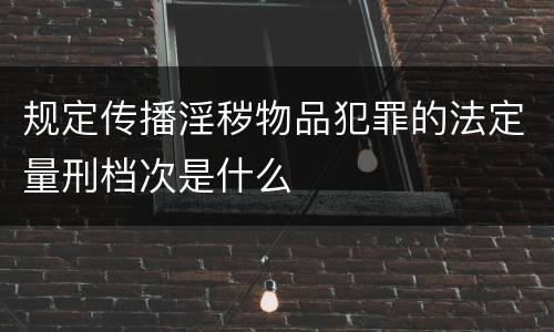 规定传播淫秽物品犯罪的法定量刑档次是什么
