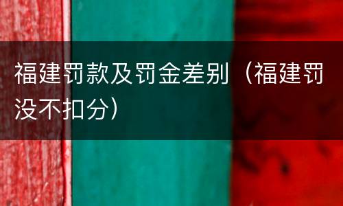 福建罚款及罚金差别（福建罚没不扣分）