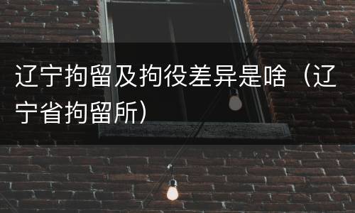 辽宁拘留及拘役差异是啥（辽宁省拘留所）