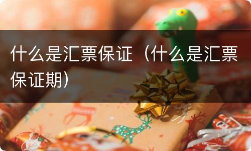 什么是汇票保证（什么是汇票保证期）