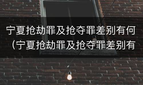 宁夏抢劫罪及抢夺罪差别有何（宁夏抢劫罪及抢夺罪差别有何认定）