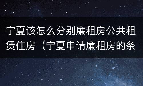 宁夏该怎么分别廉租房公共租赁住房（宁夏申请廉租房的条件）
