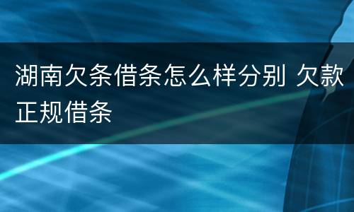 湖南欠条借条怎么样分别 欠款正规借条