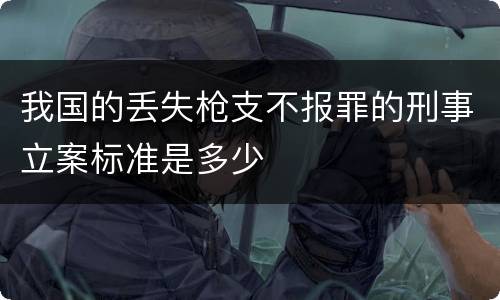 我国的丢失枪支不报罪的刑事立案标准是多少