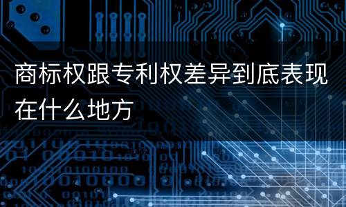 商标权跟专利权差异到底表现在什么地方