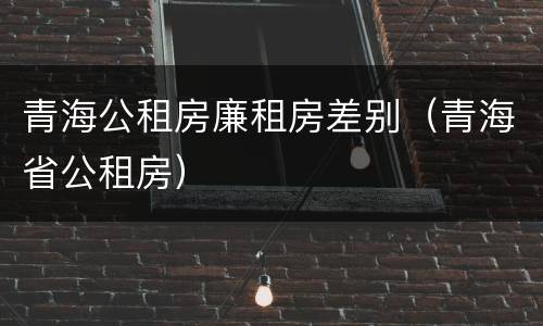 青海公租房廉租房差别（青海省公租房）