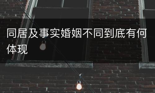 同居及事实婚姻不同到底有何体现