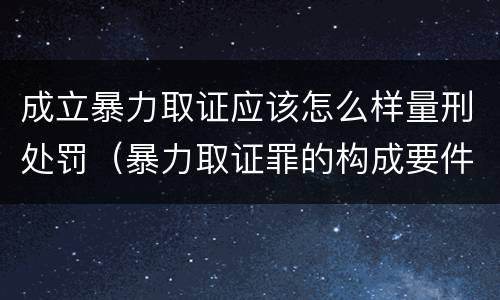 成立暴力取证应该怎么样量刑处罚（暴力取证罪的构成要件）