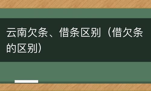 云南欠条、借条区别（借欠条的区别）