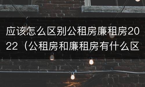 应该怎么区别公租房廉租房2022（公租房和廉租房有什么区别?2019年的）